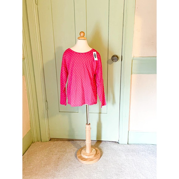 Girls’ Size M (8) Old Navy Softest Tee Long-Sleeve Top – NWT – Pink, White Dots - Picture 4 of 6